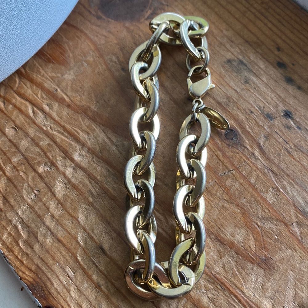 💛 Vintage Oscar De La Renta Gold Plated Cable Bracelet